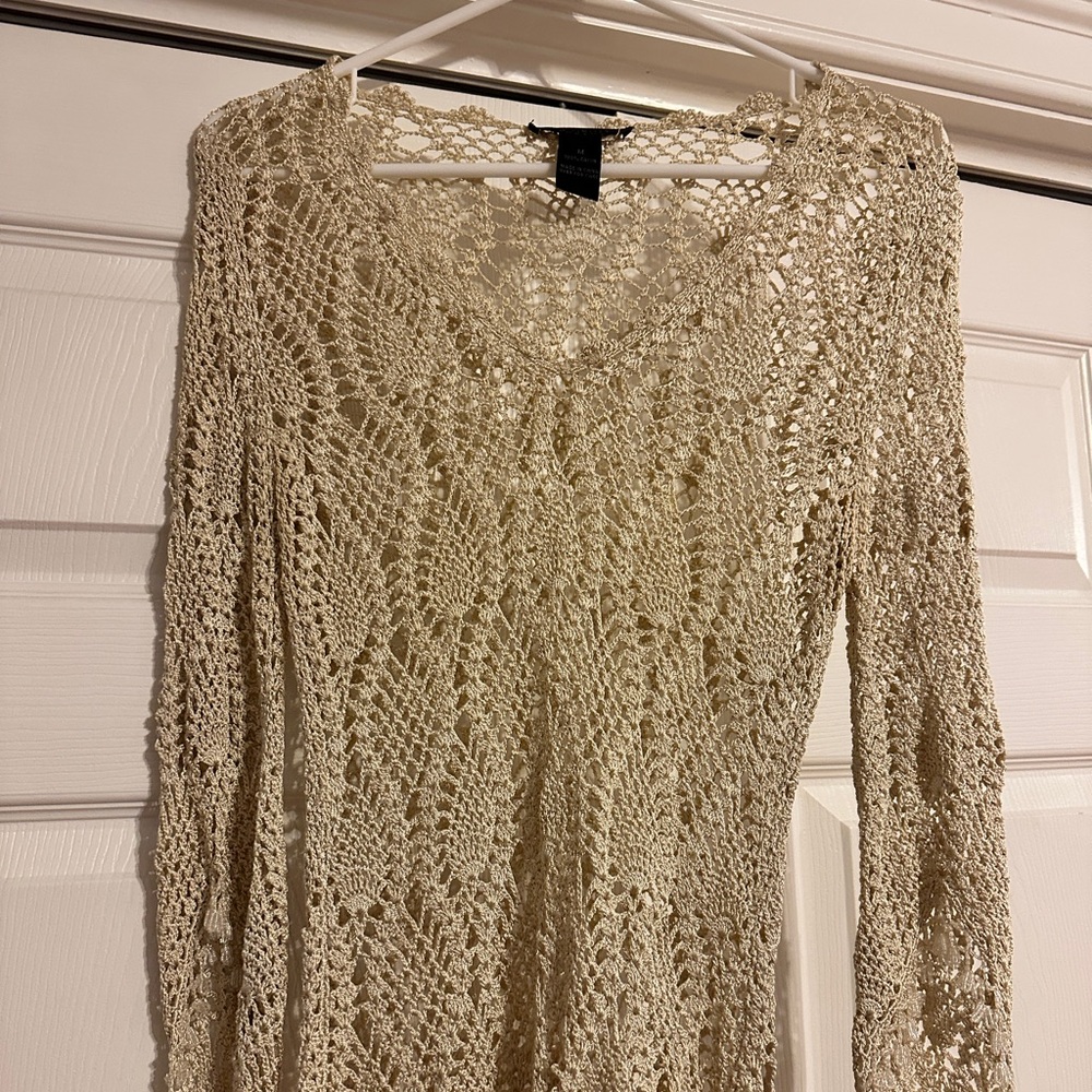 Express Cream Crochet Top